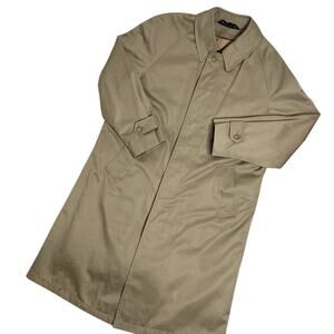 Ralph Lauren Trench Rain Coat Men's 40R Khaki Tan Water Stain Repellant Lined